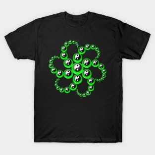 Yin Yang Design - Green Color T-Shirt